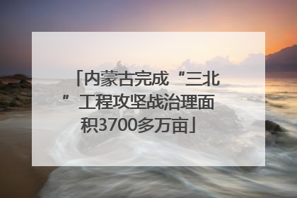 内蒙古完成“三北”工程攻坚战治理面积3700多万亩