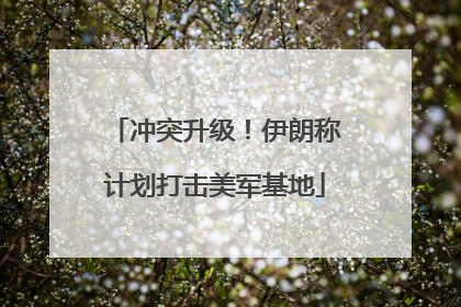 冲突升级！伊朗称计划打击美军基地