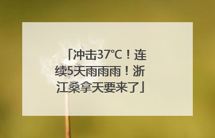 冲击37℃！连续5天雨雨雨！浙江桑拿天要来了