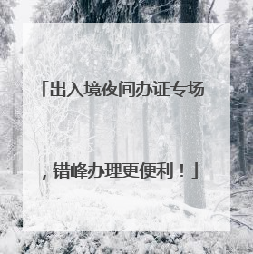 出入境夜间办证专场，错峰办理更便利！
