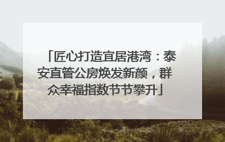 匠心打造宜居港湾：泰安直管公房焕发新颜，群众幸福指数节节攀升