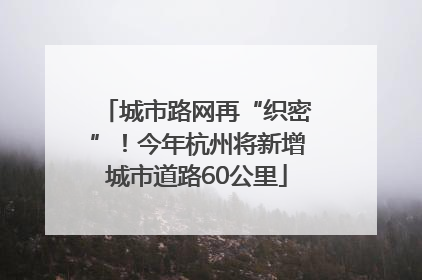 城市路网再“织密”！今年杭州将新增城市道路60公里