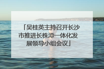 吴桂英主持召开长沙市推进长株潭一体化发展领导小组会议