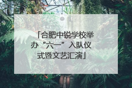 合肥中锐学校举办“六一”入队仪式暨文艺汇演