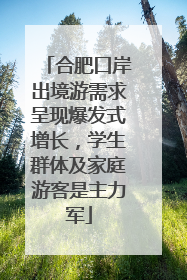 合肥口岸出境游需求呈现爆发式增长，学生群体及家庭游客是主力军