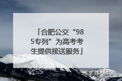 合肥公交“985专列”为高考考生提供接送服务