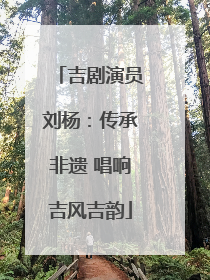 吉剧演员刘杨：传承非遗 唱响吉风吉韵