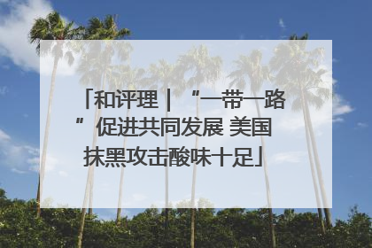 和评理｜“一带一路”促进共同发展 美国抹黑攻击酸味十足