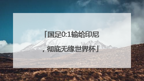 国足0:1输给印尼，彻底无缘世界杯