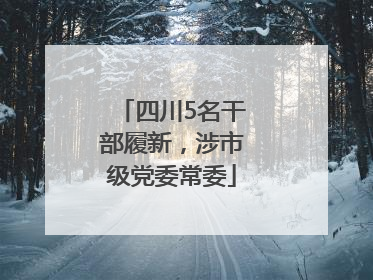 四川5名干部履新，涉市级党委常委