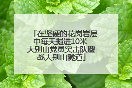 在坚硬的花岗岩层中每天掘进10米 大别山党员突击队鏖战大别山隧道