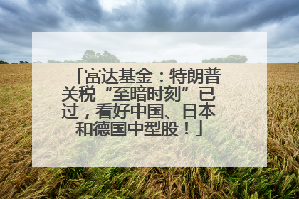 富达基金：特朗普关税“至暗时刻”已过，看好中国、日本和德国中型股！