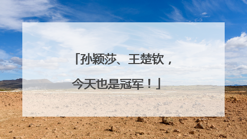 孙颖莎、王楚钦，今天也是冠军！