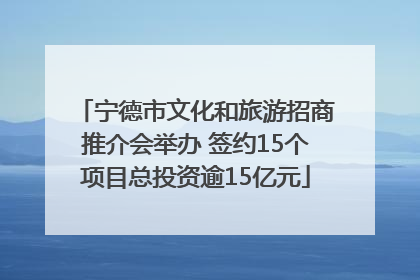 宁德市文化和旅游招商推介会举办 签约15个项目总投资逾15亿元