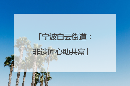 宁波白云街道：非遗匠心助共富