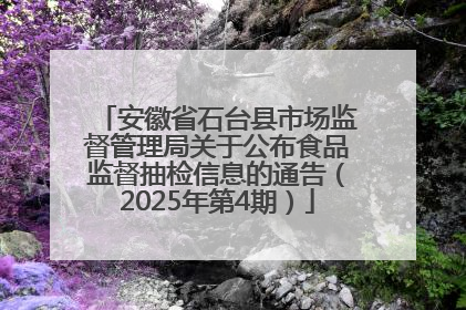 安徽省石台县市场监督管理局关于公布食品监督抽检信息的通告（2025年第4期）