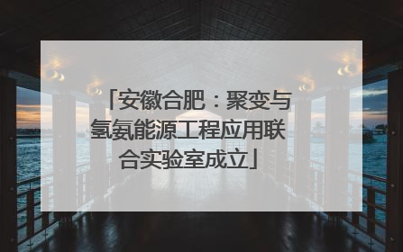 安徽合肥：聚变与氢氨能源工程应用联合实验室成立