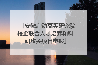 安徽启动高等研究院校企联合人才培养和科研攻关项目申报