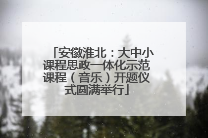安徽淮北：大中小课程思政一体化示范课程（音乐）开题仪式圆满举行
