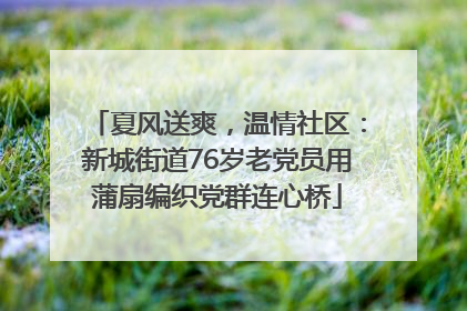 夏风送爽，温情社区：新城街道76岁老党员用蒲扇编织党群连心桥