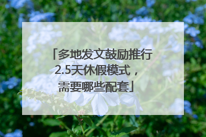 多地发文鼓励推行2.5天休假模式，需要哪些配套