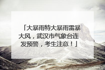 大暴雨特大暴雨雷暴大风，武汉市气象台连发预警，考生注意！
