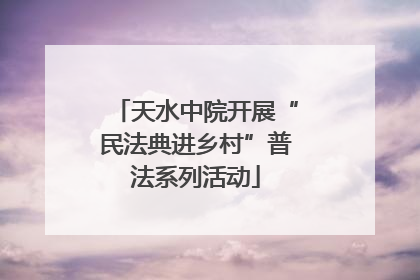 天水中院开展“民法典进乡村”普法系列活动