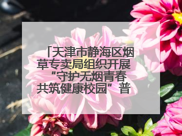 天津市静海区烟草专卖局组织开展“守护无烟青春 共筑健康校园”普法宣传活动