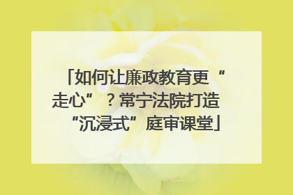 如何让廉政教育更“走心”？常宁法院打造“沉浸式”庭审课堂