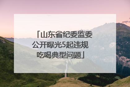 山东省纪委监委公开曝光5起违规吃喝典型问题