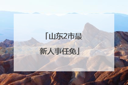 山东2市最新人事任免