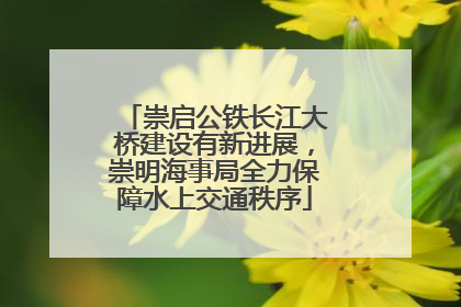 崇启公铁长江大桥建设有新进展，崇明海事局全力保障水上交通秩序