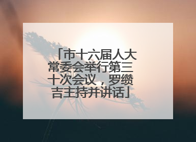 市十六届人大常委会举行第三十次会议，罗缵吉主持并讲话