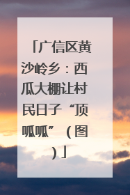 广信区黄沙岭乡：西瓜大棚让村民日子“顶呱呱”（图）