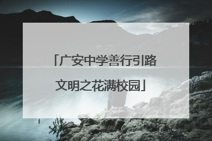 广安中学善行引路 文明之花满校园