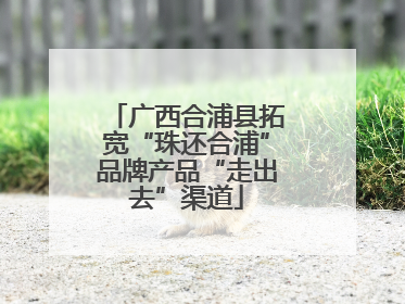 广西合浦县拓宽“珠还合浦”品牌产品“走出去”渠道