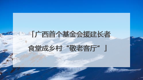 广西首个基金会援建长者食堂成乡村“敬老客厅”