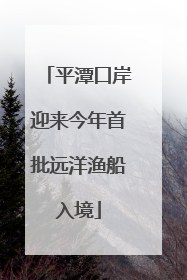平潭口岸迎来今年首批远洋渔船入境