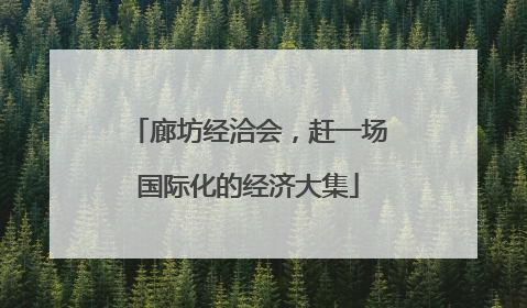 廊坊经洽会，赶一场国际化的经济大集