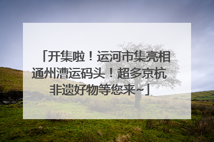 开集啦！运河市集亮相通州漕运码头！超多京杭非遗好物等您来~