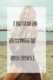 探寻新通道货物运量增长密码