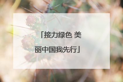接力绿色 美丽中国我先行