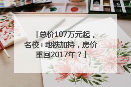 总价107万元起，名校+地铁加持，房价重回2017年？