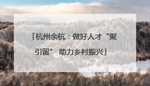 杭州余杭：做好人才“聚引留” 助力乡村振兴