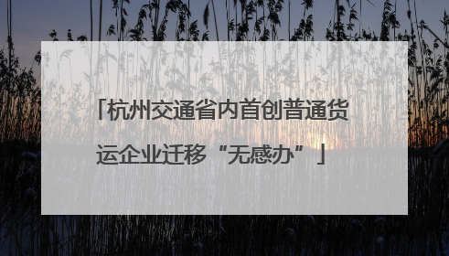 杭州交通省内首创普通货运企业迁移“无感办”