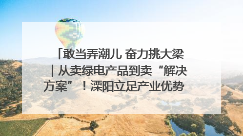 敢当弄潮儿 奋力挑大梁｜从卖绿电产品到卖“解决方案”！溧阳立足产业优势建成五大微电网示范项目