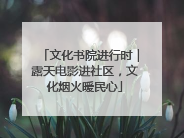 文化书院进行时｜露天电影进社区，文化烟火暖民心