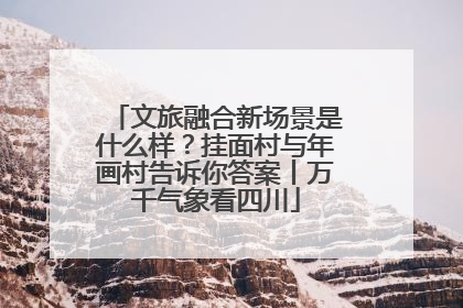 文旅融合新场景是什么样？挂面村与年画村告诉你答案丨万千气象看四川