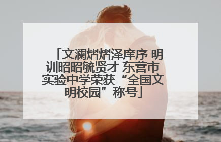 文澜熠熠泽庠序 明训昭昭毓贤才 东营市实验中学荣获“全国文明校园”称号