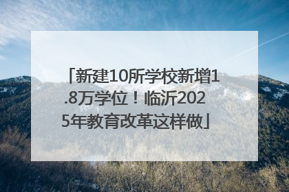 新建10所学校新增1.8万学位！临沂2025年教育改革这样做